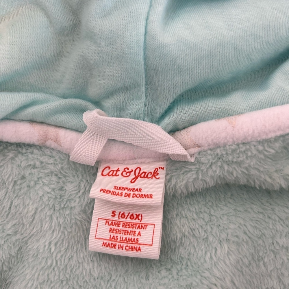 ❤️5 For $20❤️ Unicorn Hooded Pajama Robe Light Blue w Fringe w Pockets Size 6X❤️ - Picture 9 of 9